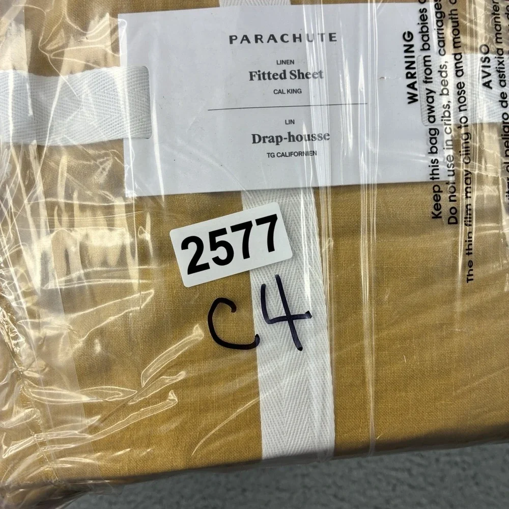 Parachute Linen Fitted Sheet California King Marigold 100% Linen New